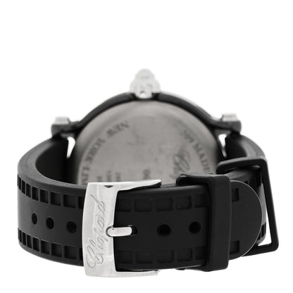 Chopard Stainless Steel Rubber Diamond Pink Sapphire 38mm Happy Sport Apple Quartz Watch Black 3 of 4