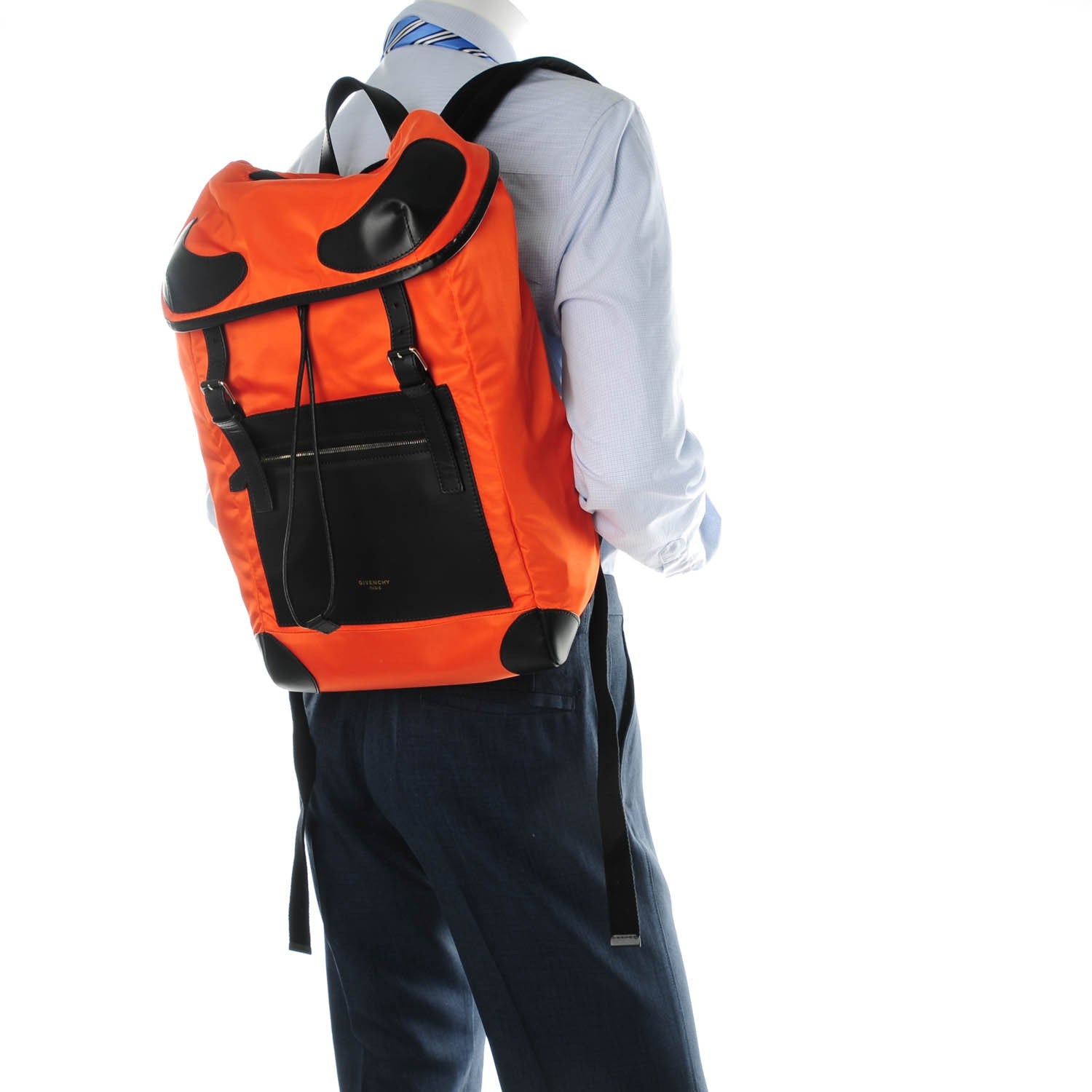Givenchy Nylon Calfskin Rider Backpack Orange 2 of 8