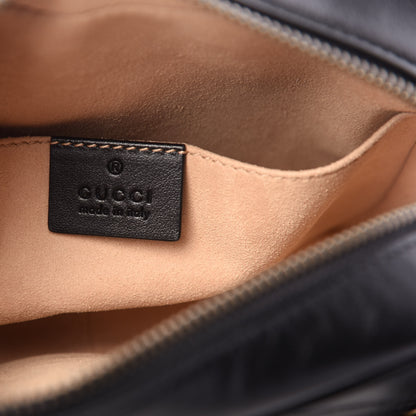 Gucci Calfskin Matelasse Mini GG Marmont Chain Shoulder Bag Black 8 of 12