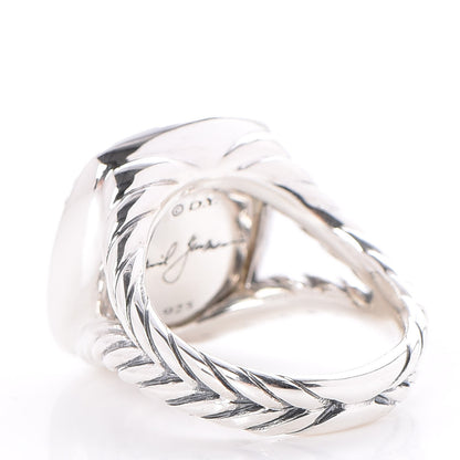 David Yurman Sterling Silver Diamond Prasiolite 14mm Albion Ring 54 7 4 of 5
