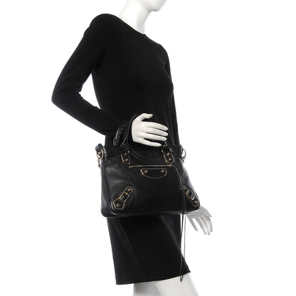Balenciaga Chevre Silver Metallic Edge Hardware Town Black 3 of 8
