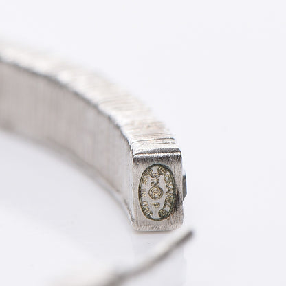 Chanel Baguette Crystal CC Hoop Earrings Silver 3 of 6