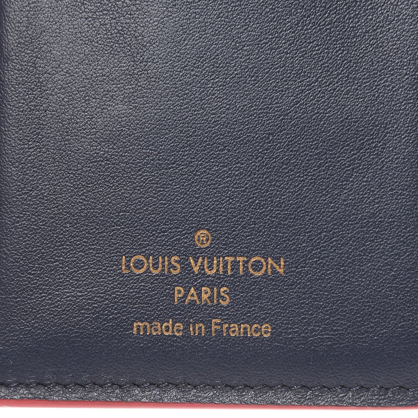 Taurillon Capucines Compact Wallet Marine Rouge
