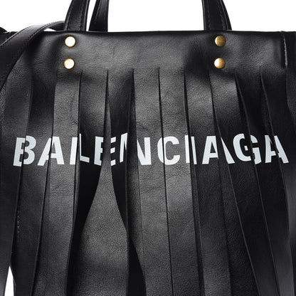 Balenciaga Calfskin XS Fringe Laundry Cabas Black 7 of 9