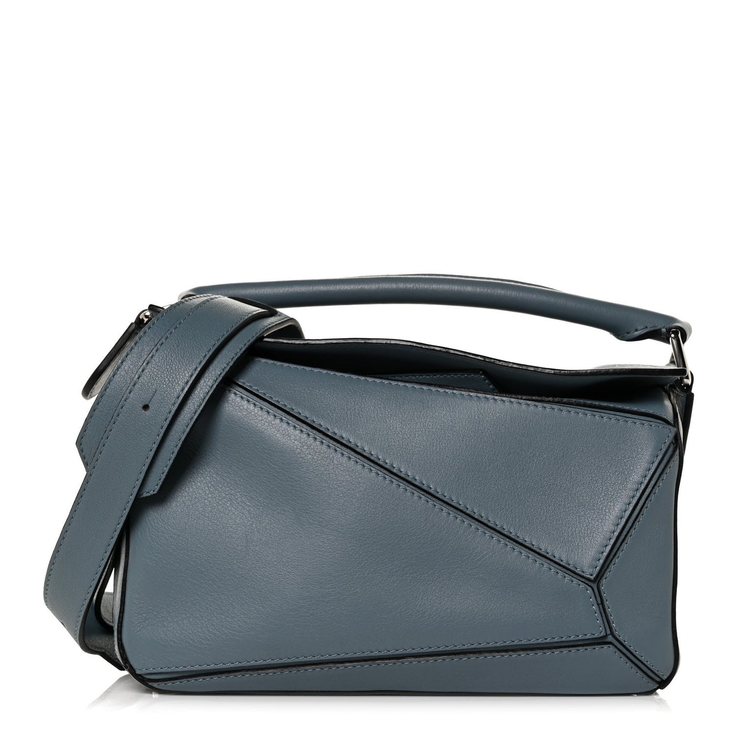 Calfskin Small Puzzle Bag Stone Blue