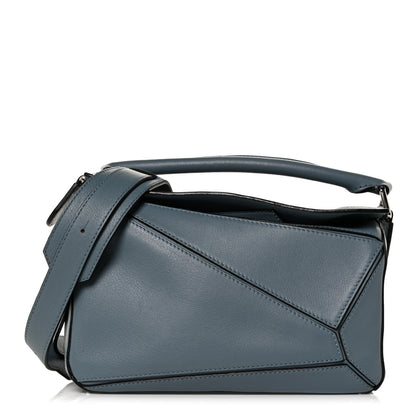 Loewe Calfskin Small Puzzle Bag Stone Blue 1 of 8