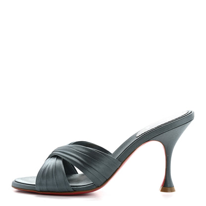 Christian Louboutin Crepe Satin Nicol Is Back 85 Slide Sandals 38 Titan 1 of 9