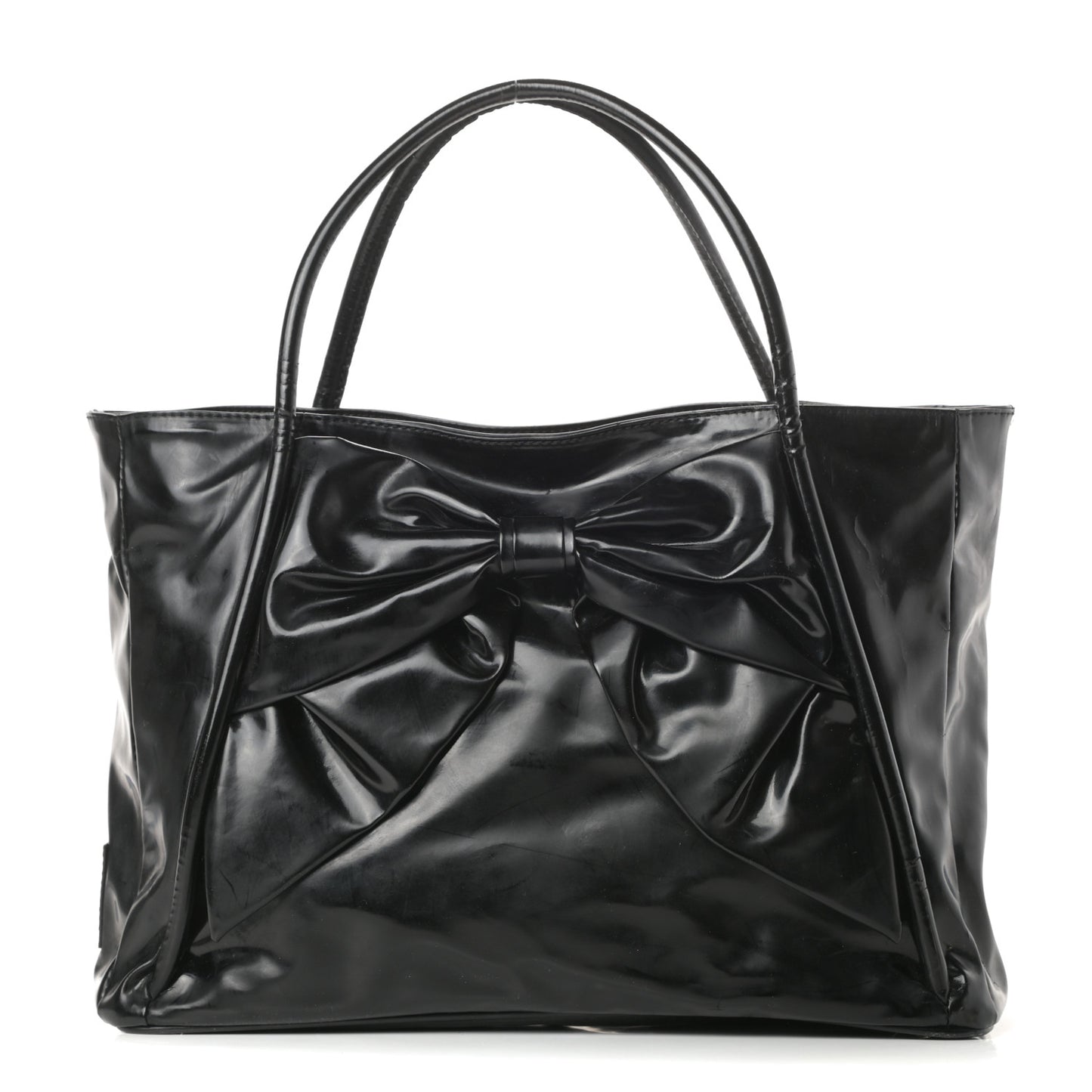 Patent Lacca Bow Tote Black