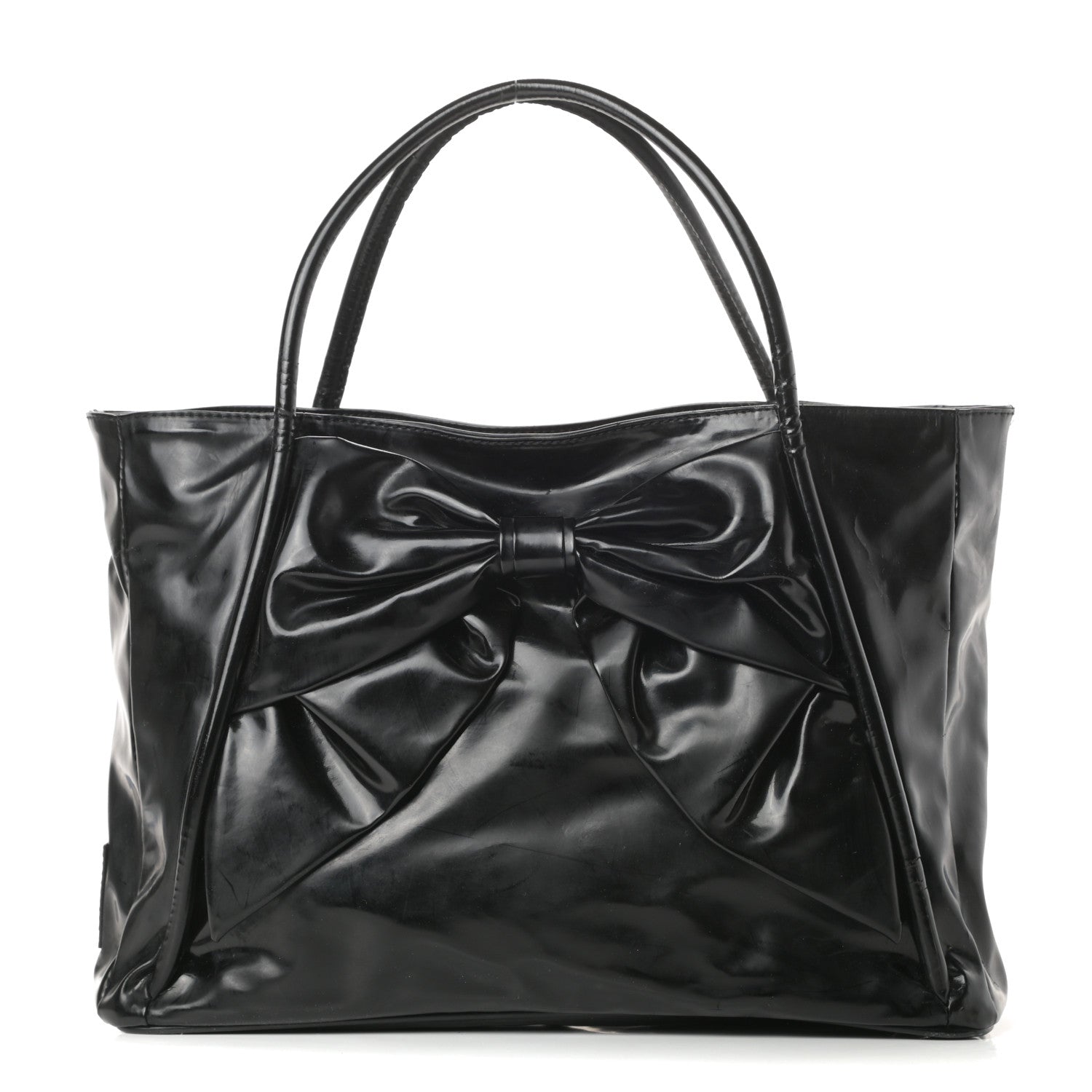 Valentino Garavani Patent Lacca Bow Tote Black 1 of 15