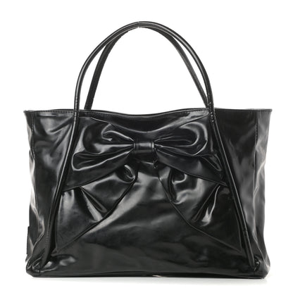Valentino Garavani Patent Lacca Bow Tote Black 1 of 15