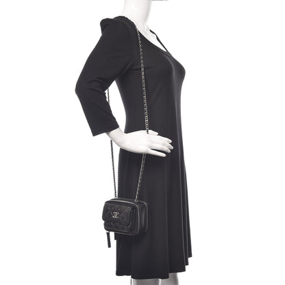 Chanel Lambskin Quilted Small Pocket Box Camera Case Black 2 of 12