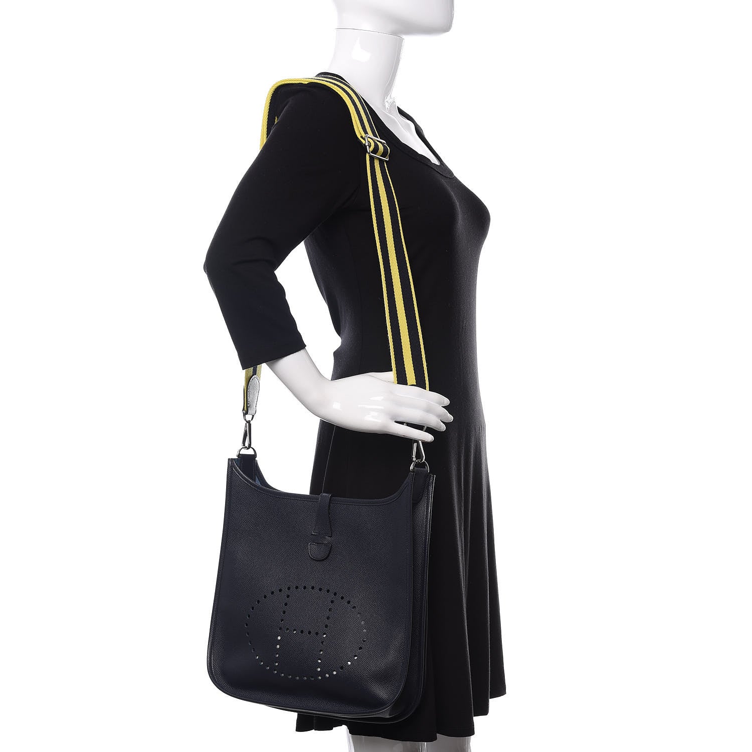 Hermes Epsom Amazone Evelyne III PM Bleu Indigo Lime 2 of 10