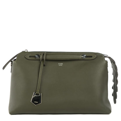 Fendi Vitello Dolce Croc Tail Large By The Way Boston Bag Verde Prato Black 1 of 9