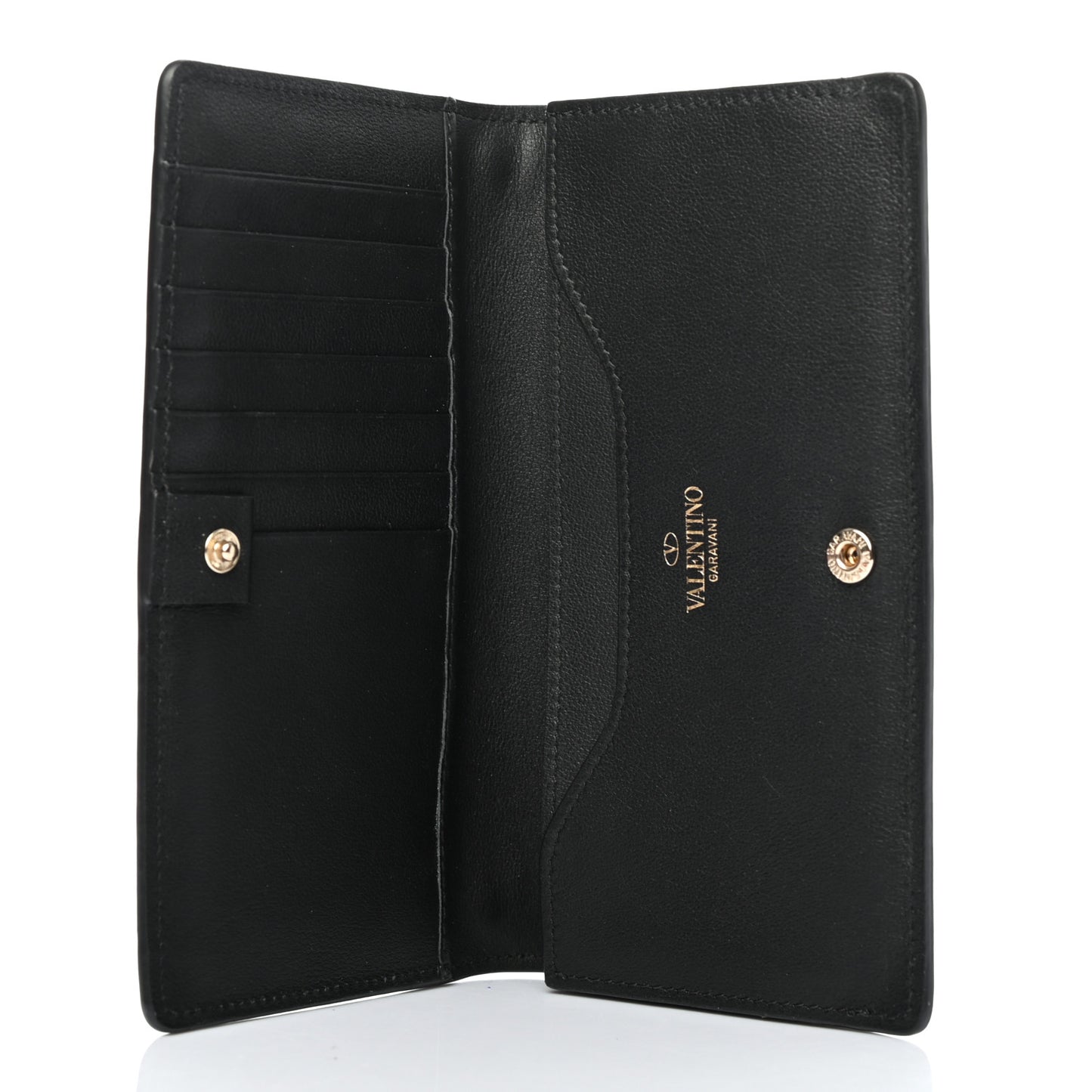Vitello Rockstud Flap Wallet Black