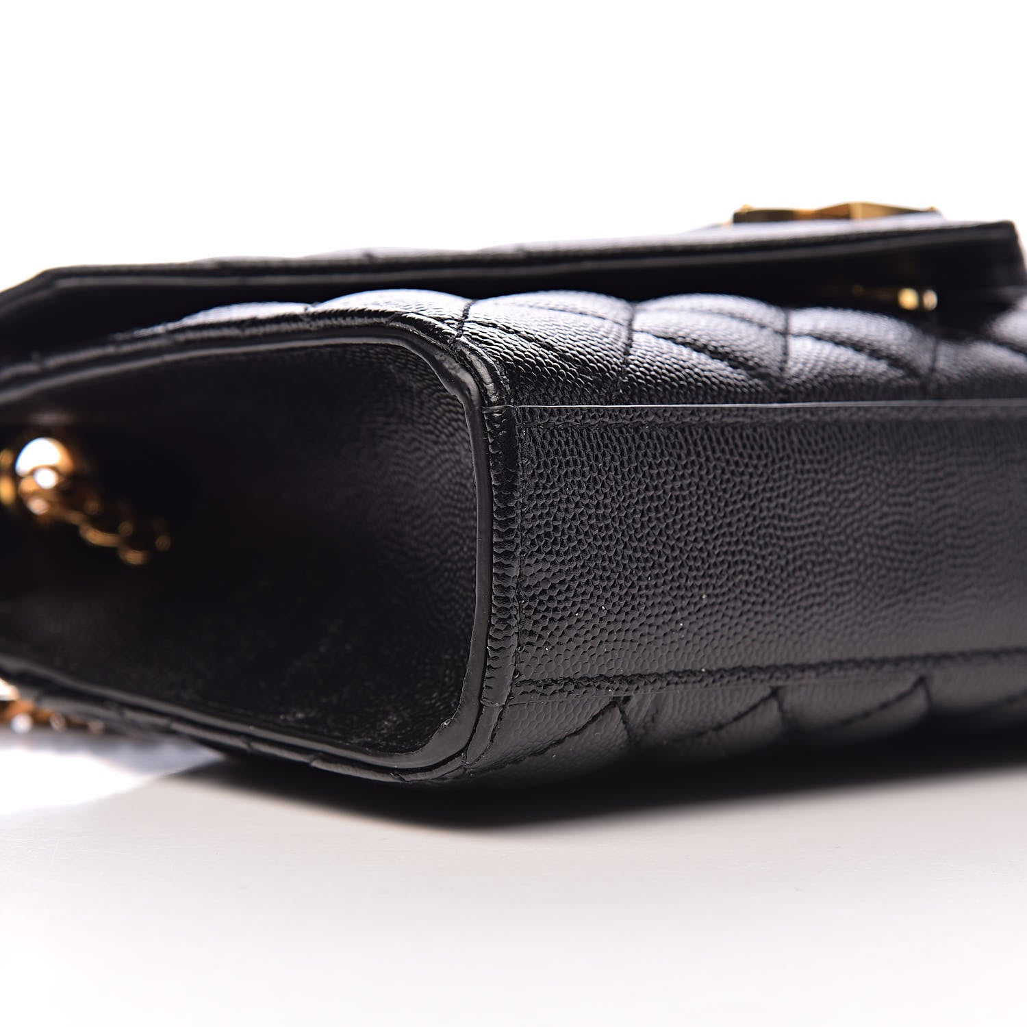 Saint Laurent Grain De Poudre Textured Mixed Matelasse Triquilt Small Monogram Satchel Black 8 of 10