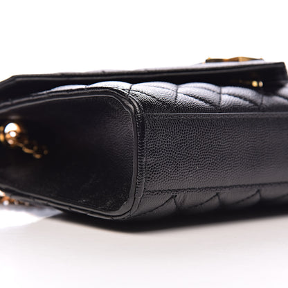 Saint Laurent Grain De Poudre Textured Mixed Matelasse Triquilt Small Monogram Satchel Black 8 of 10