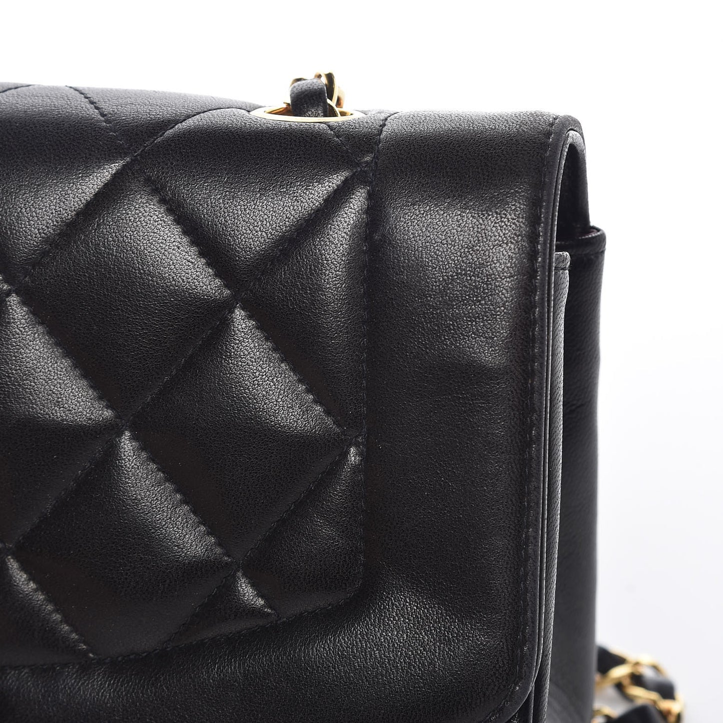 Lambskin Quilted Small Single Flap Black