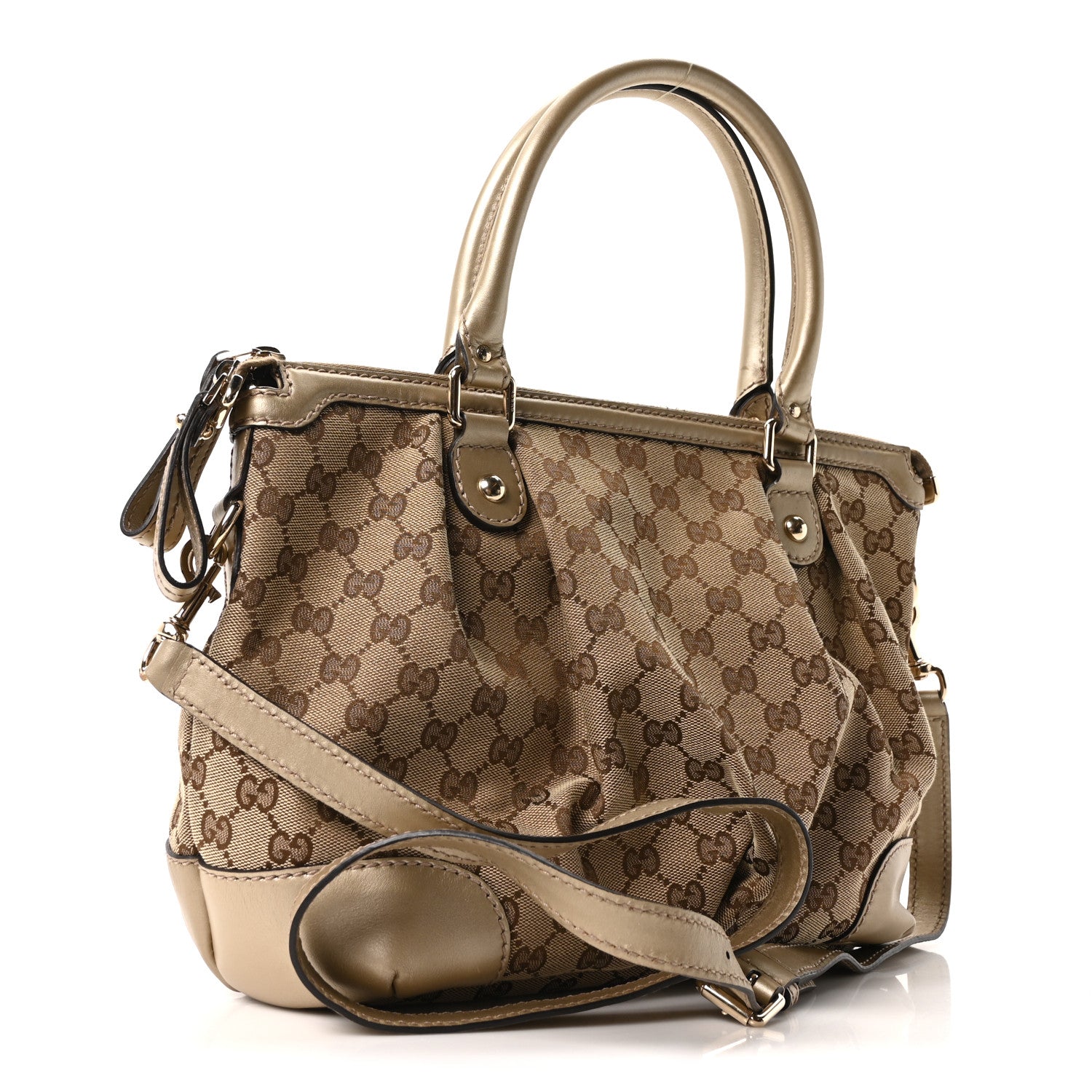 Gucci Monogram Medium Sukey Top Handle Bag Golden Beige 3 of 10