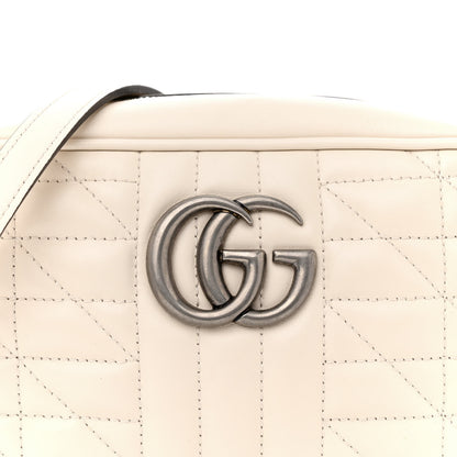 Gucci Calfskin Matelasse Aria Small GG Marmont Chain Shoulder Bag Mystic White 8 of 12