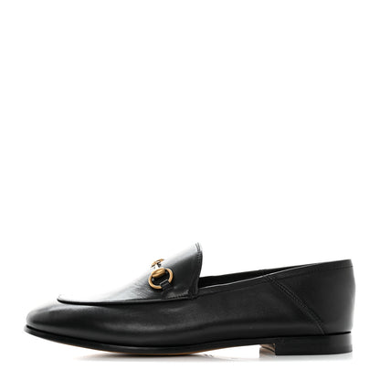 Gucci Lambskin Womens Brixton Horsebit Loafers 37 Black 1 of 9
