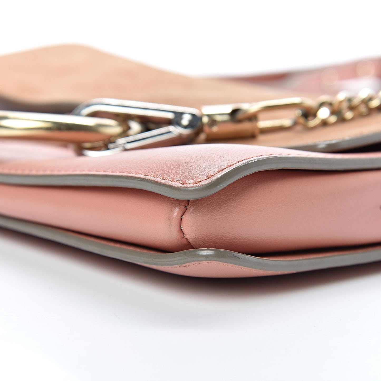 Suede Calfskin Small Faye Shoulder Bag Blushy Pink
