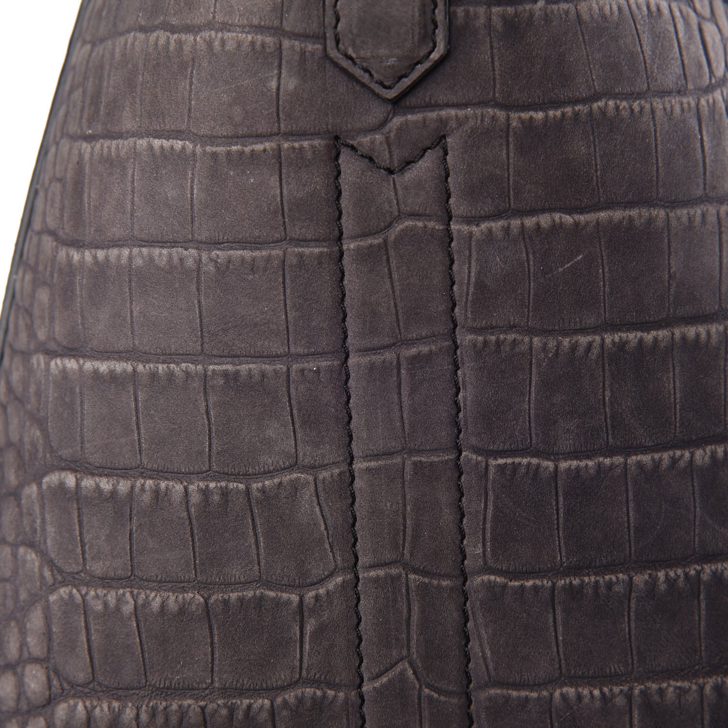 Nubuck Crocodile Embossed Medium Antigona Washed Black