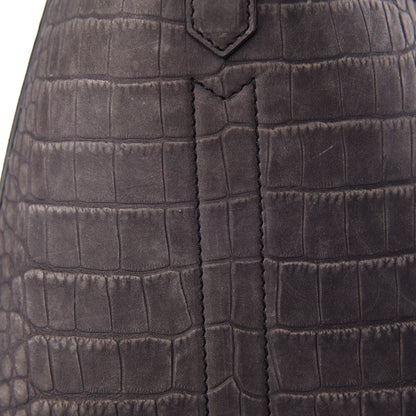 Givenchy Nubuck Crocodile Embossed Medium Antigona Washed Black 21 of 35