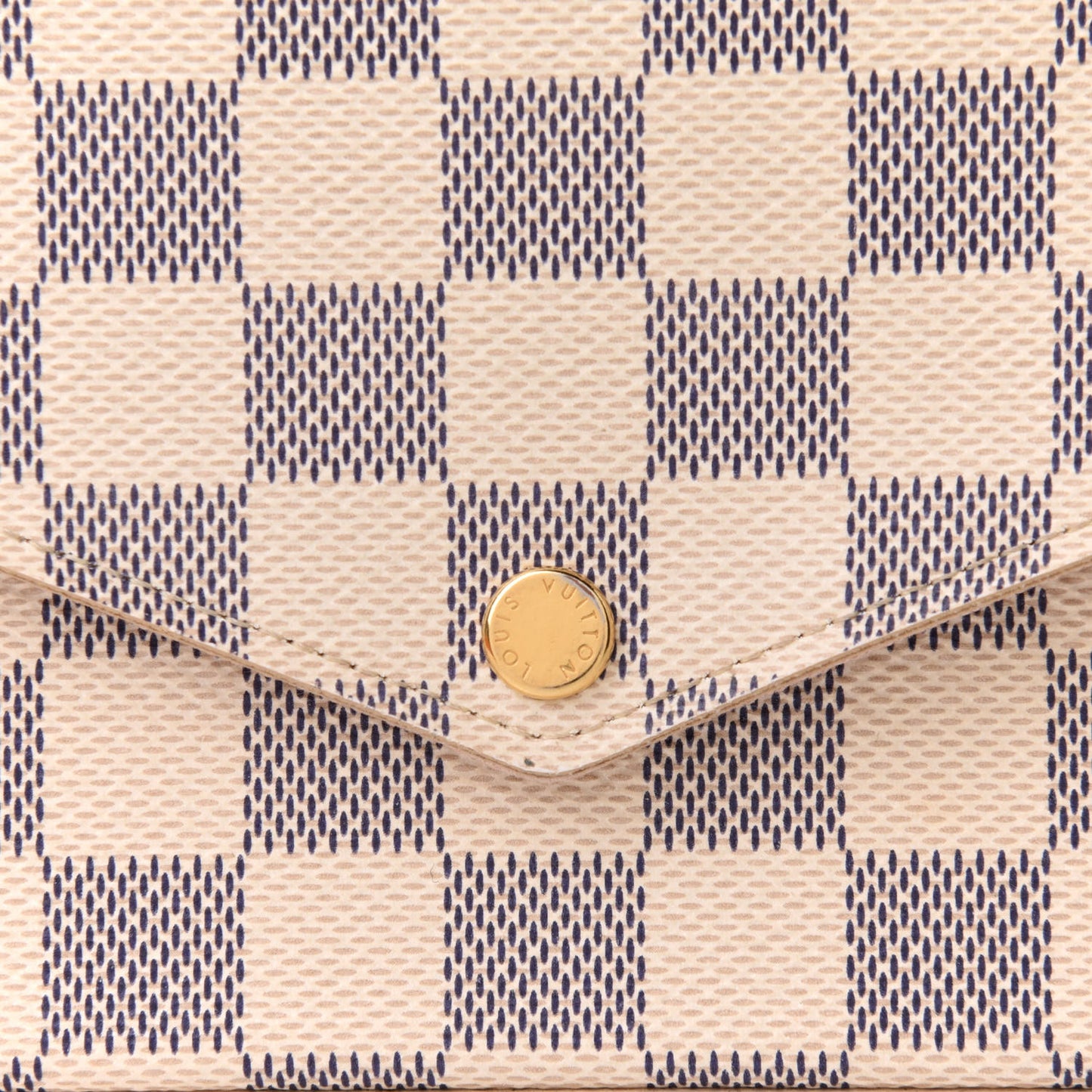 Damier Azur Pochette Felicie Chain Wallet Rose Ballerine