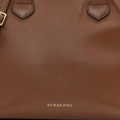Burberry Grainy Calfskin House Check Medium Banner Tote Tan 8 of 18