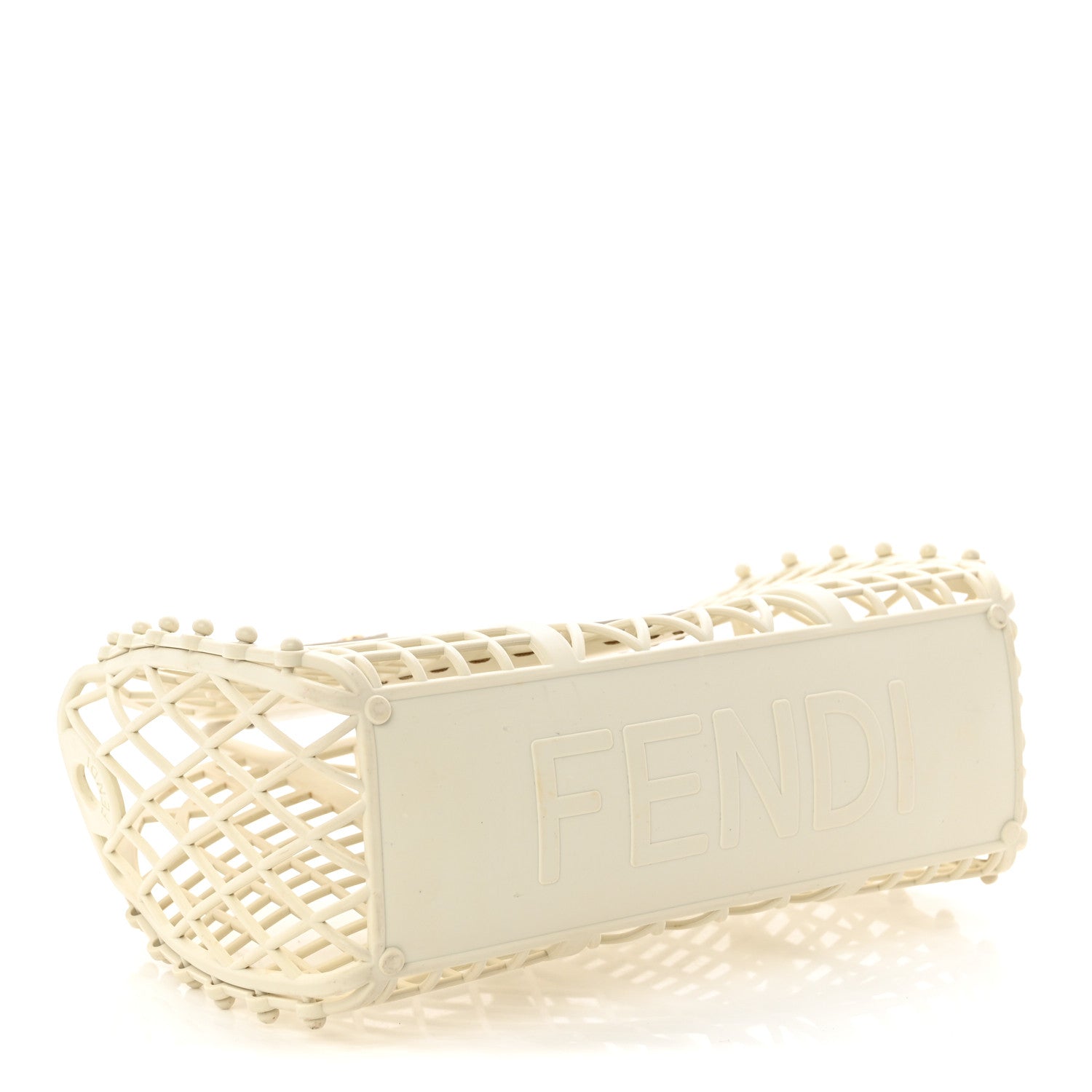 Fendi Recycled Plastic Vitello Liberty Matte Small Fendi Basket White Ice 4 of 10