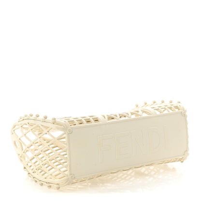 Fendi Recycled Plastic Vitello Liberty Matte Small Fendi Basket White Ice 4 of 10