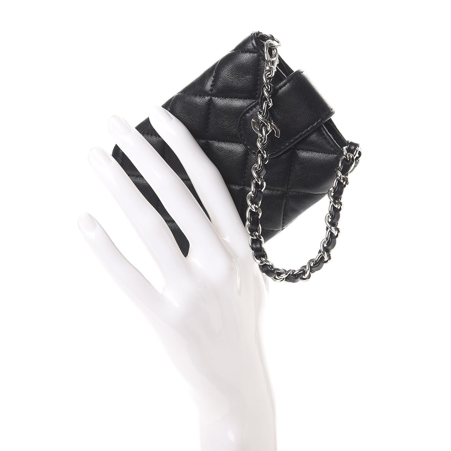 Lambskin Quilted Phone Case Black