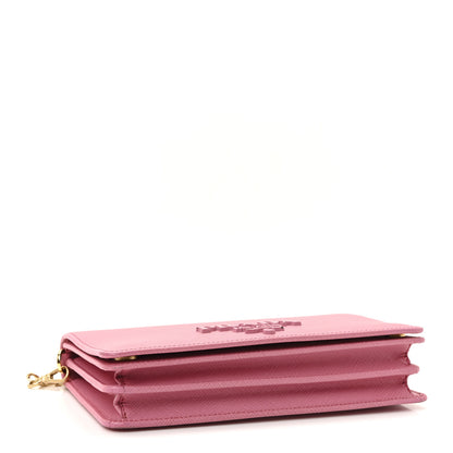 Prada Saffiano Lux Monochrome Chain Wallet Begonia 4 of 9