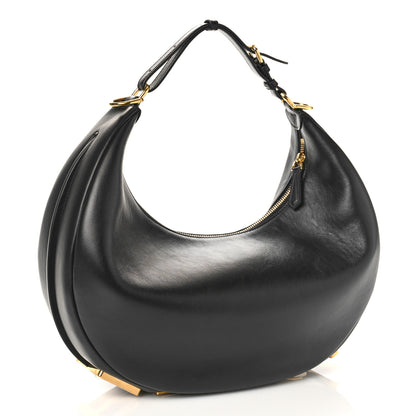 Fendi Vitello Grace Matte Medium Fendigraphy Hobo Bag Black 3 of 9
