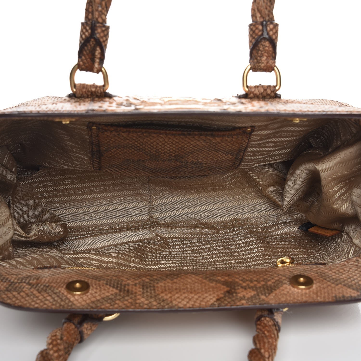 Prada Python Top Handle Frame Bag Naturale 5 of 8