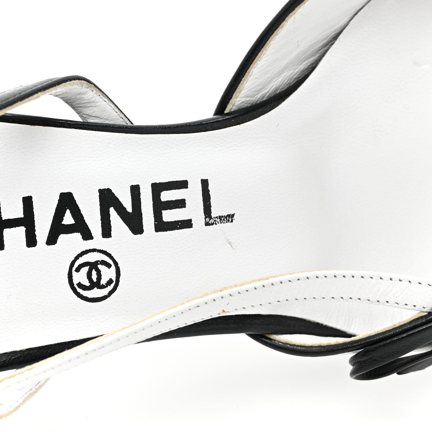 Chanel Lambskin Cap Toe Bow Slingback Pumps 36 White Black 9 of 12