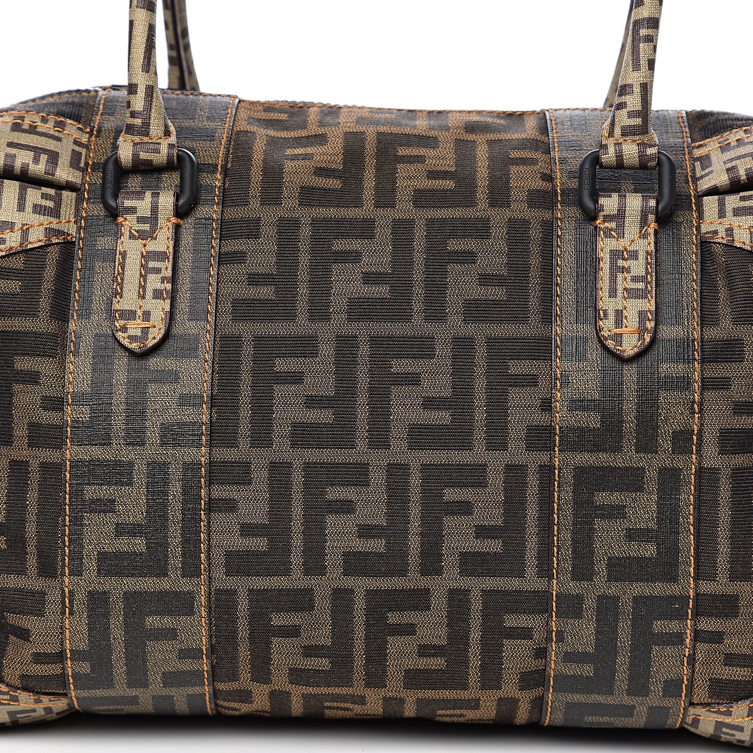 Fendi Zucca Zucchino Mixed Media Boston Tobacco 10 of 10