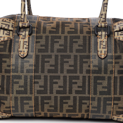 Fendi Zucca Zucchino Mixed Media Boston Tobacco 10 of 10