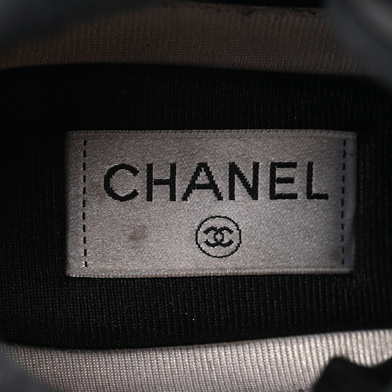 Chanel Fabric Calfskin Suede CC Sneakers 38 Black 6 of 10