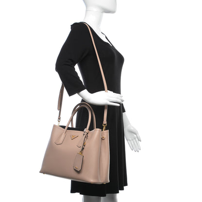 Prada Saffiano Cuir Medium Double Bag Cammeo 2 of 8
