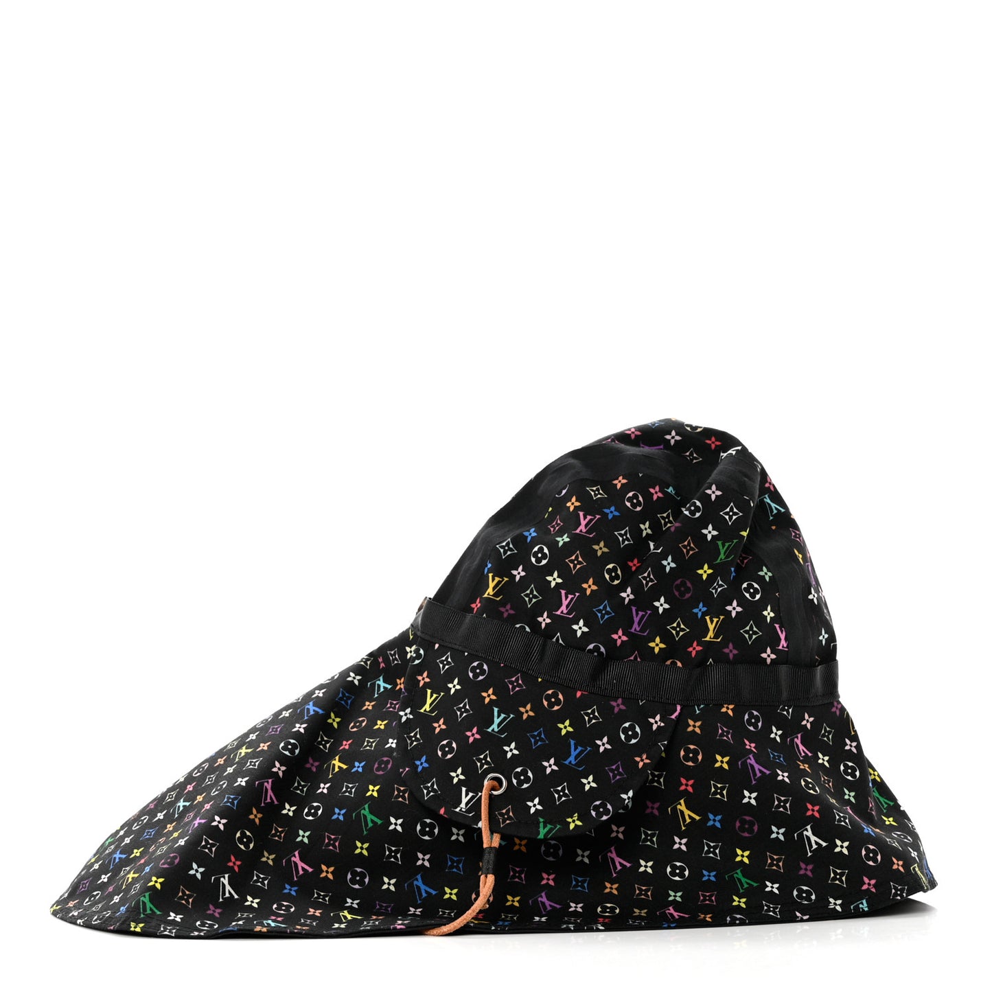 Cotton Monogram Multicolor Printed Reversible Hiker Hat Black