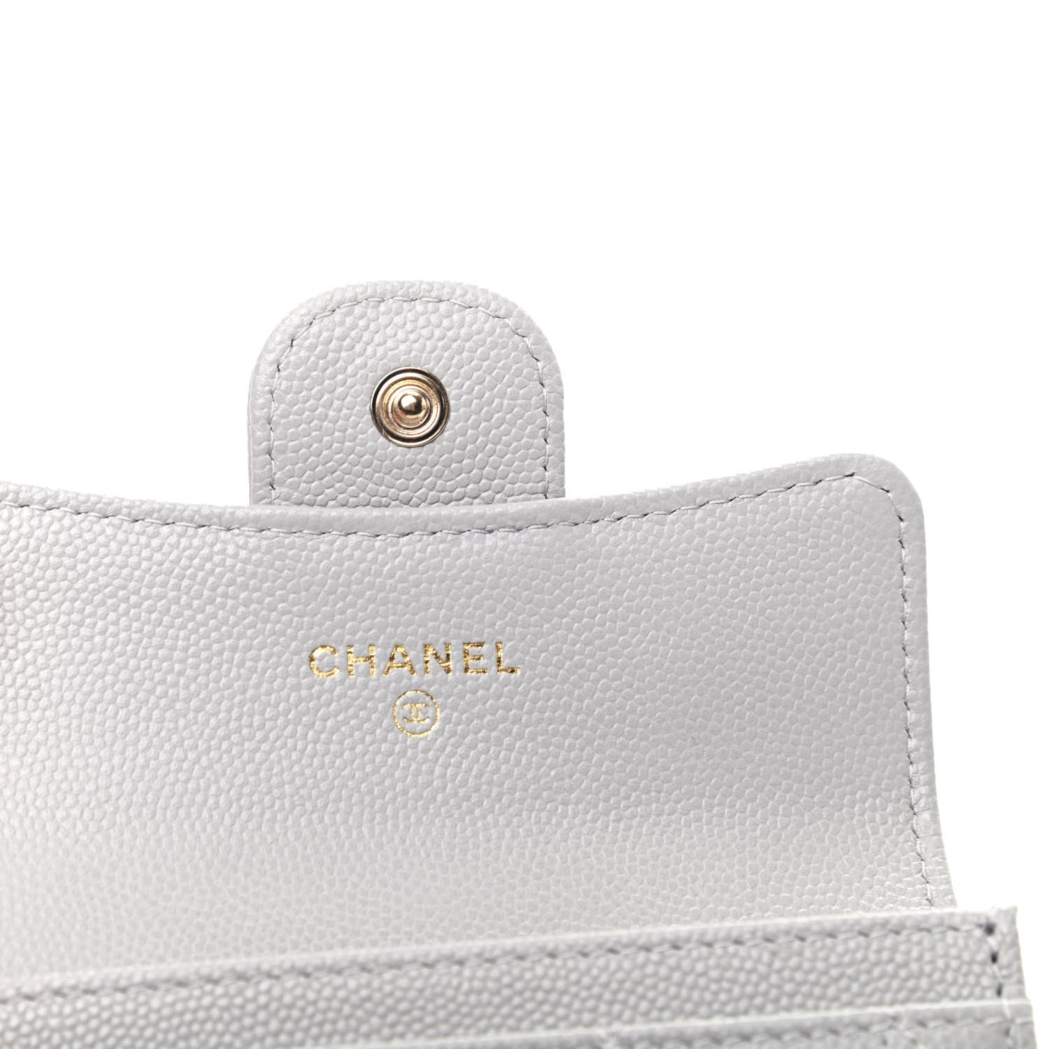 Chanel Caviar Quilted Flap Card Holder Wallet Grey 6 of 9