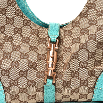 Gucci Monogram Calfskin Large Bardot Shoulder Bag Turquoise 8 of 9