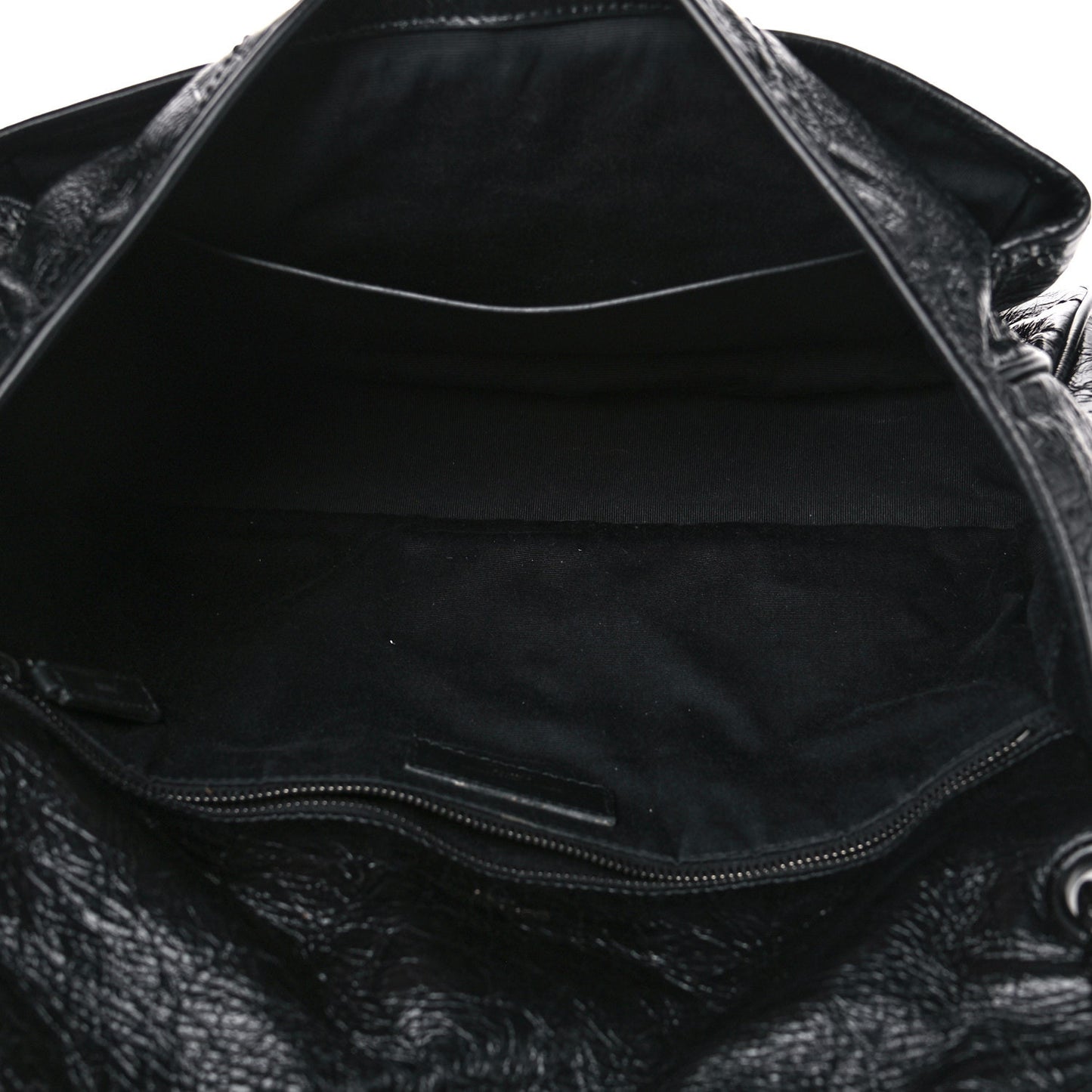 Crinkled Calfskin Matelasse Monogram Medium Niki Chain Satchel Black