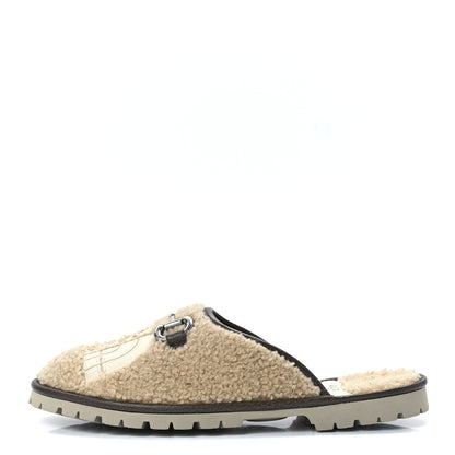 Gucci X THE NORTH FACE Merino Wool Mens Horsebit Lug Sole Slippers 6.5 Butterscotch New Acero 1 of 9