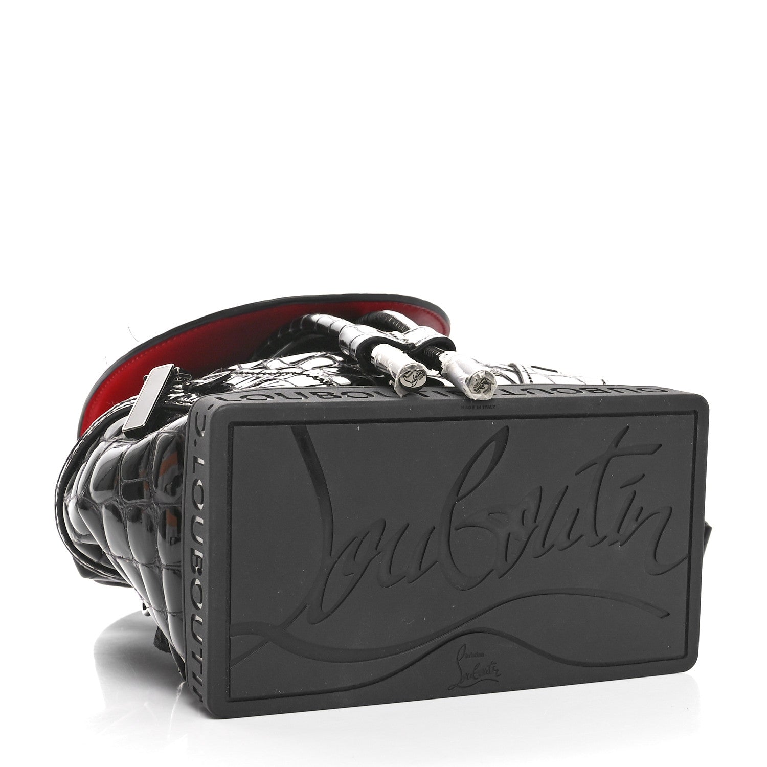 Christian Louboutin Calfskin Alligator Embossed Small Explorafunk Backpack Black 4 of 12