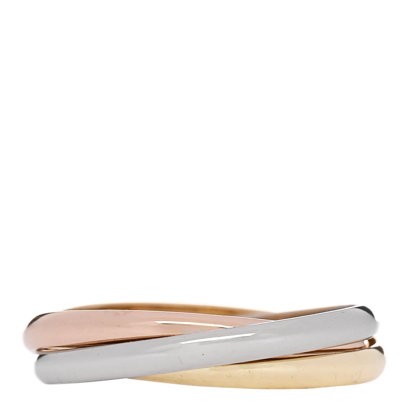 18K Pink Yellow White Gold Extra Small Cartier Trinity Ring 53 6.25