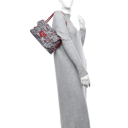 Chanel Tweed Lambskin Flap Blue Red 2 of 11