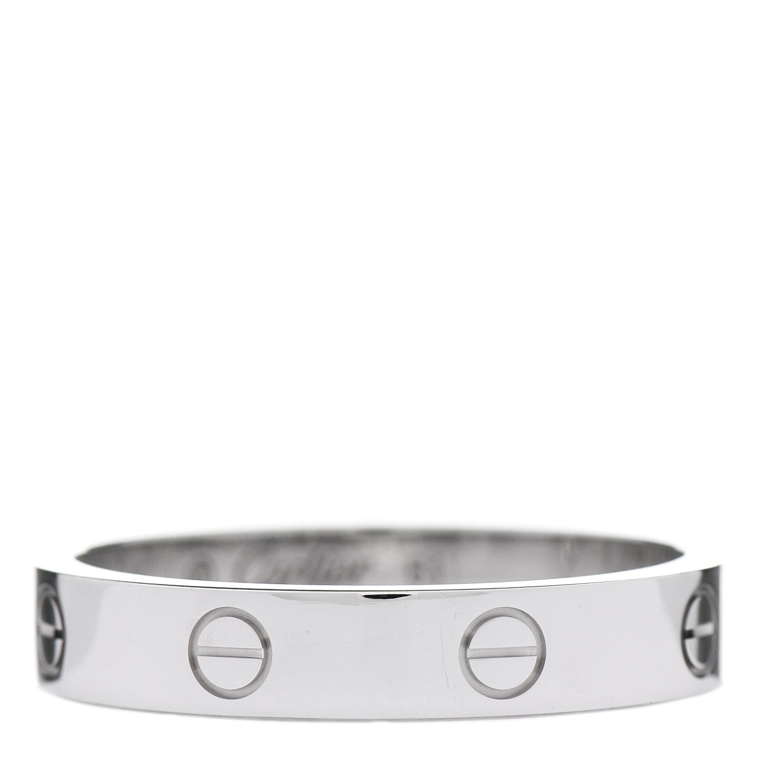 Cartier 18K White Gold Diamond 4mm LOVE Wedding Band Ring 61 9.5 2 of 3