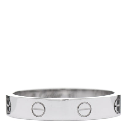 Cartier 18K White Gold Diamond 4mm LOVE Wedding Band Ring 61 9.5 2 of 3